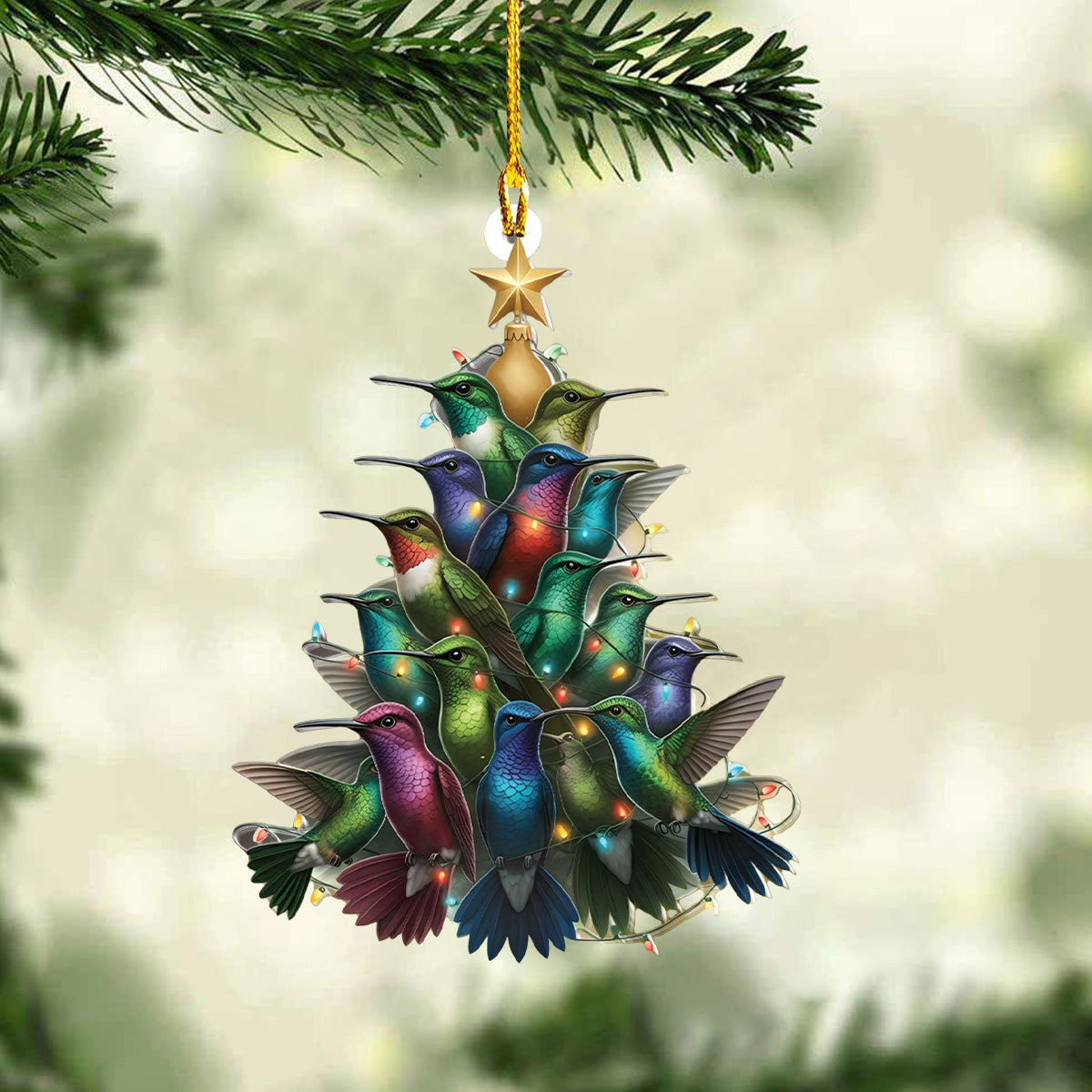 Hummingbirds Christmas Ornament - Perfect Gift For Hummingbirds Lovers