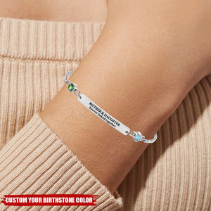 Personalized Mother & Daughter Forever Linked Together Custom Birthstones Bracelet