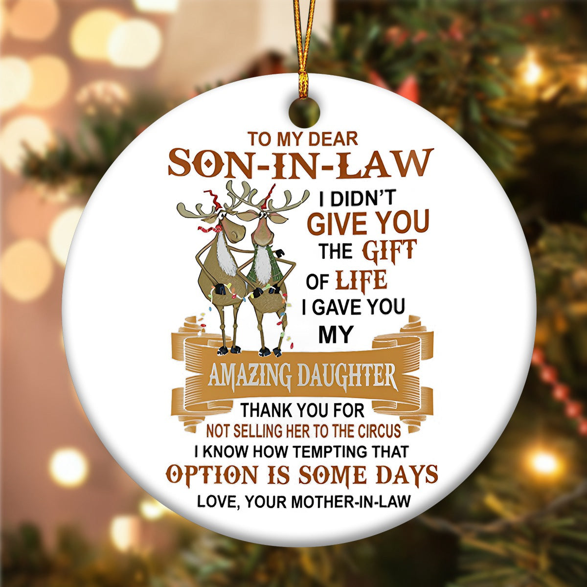I Gave You My Amazing Daughter - Best Gift For Son-In-Law Circle Ornament