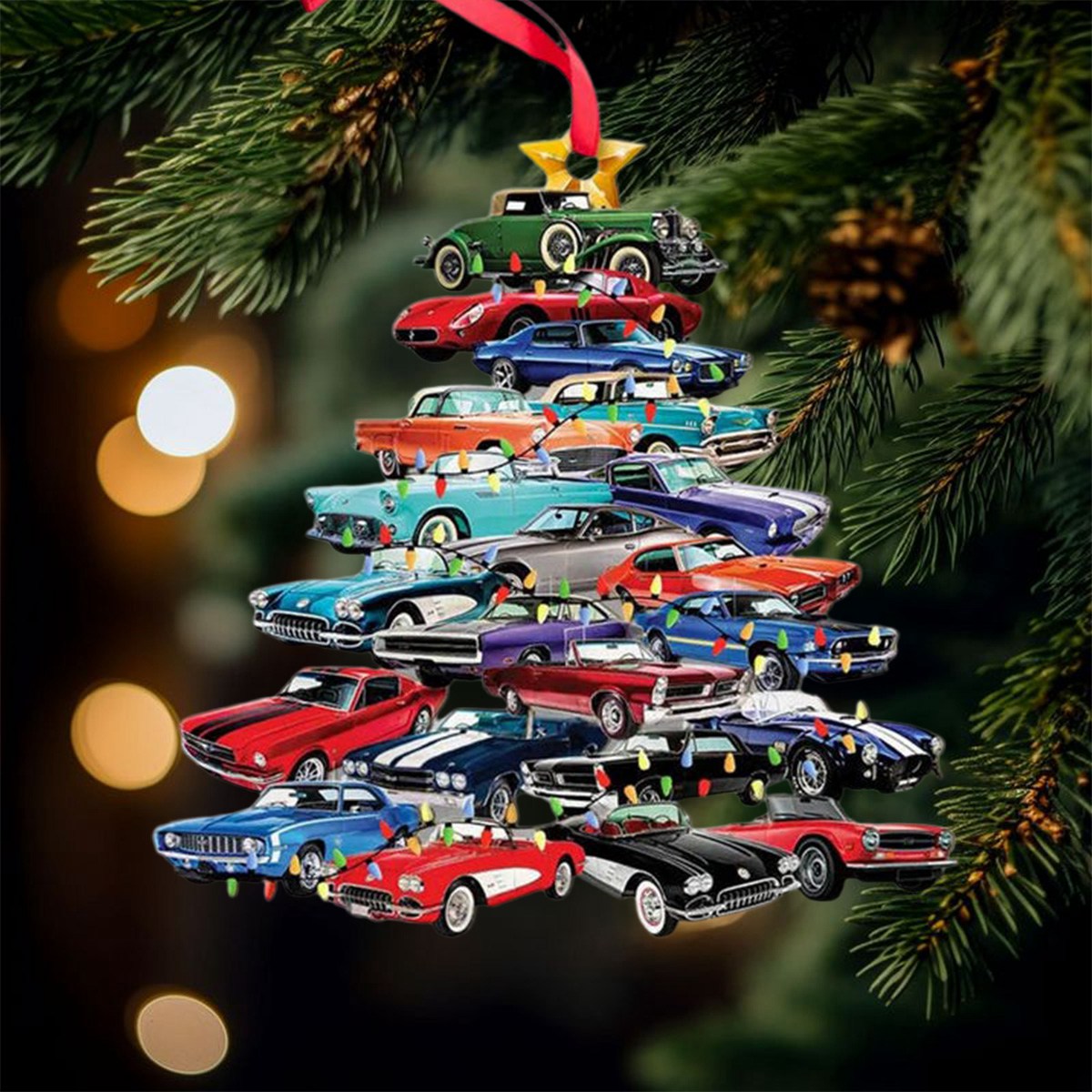 Muscle Car Collection Christmas Tree Ornament - Perfect Gift For Car Lover