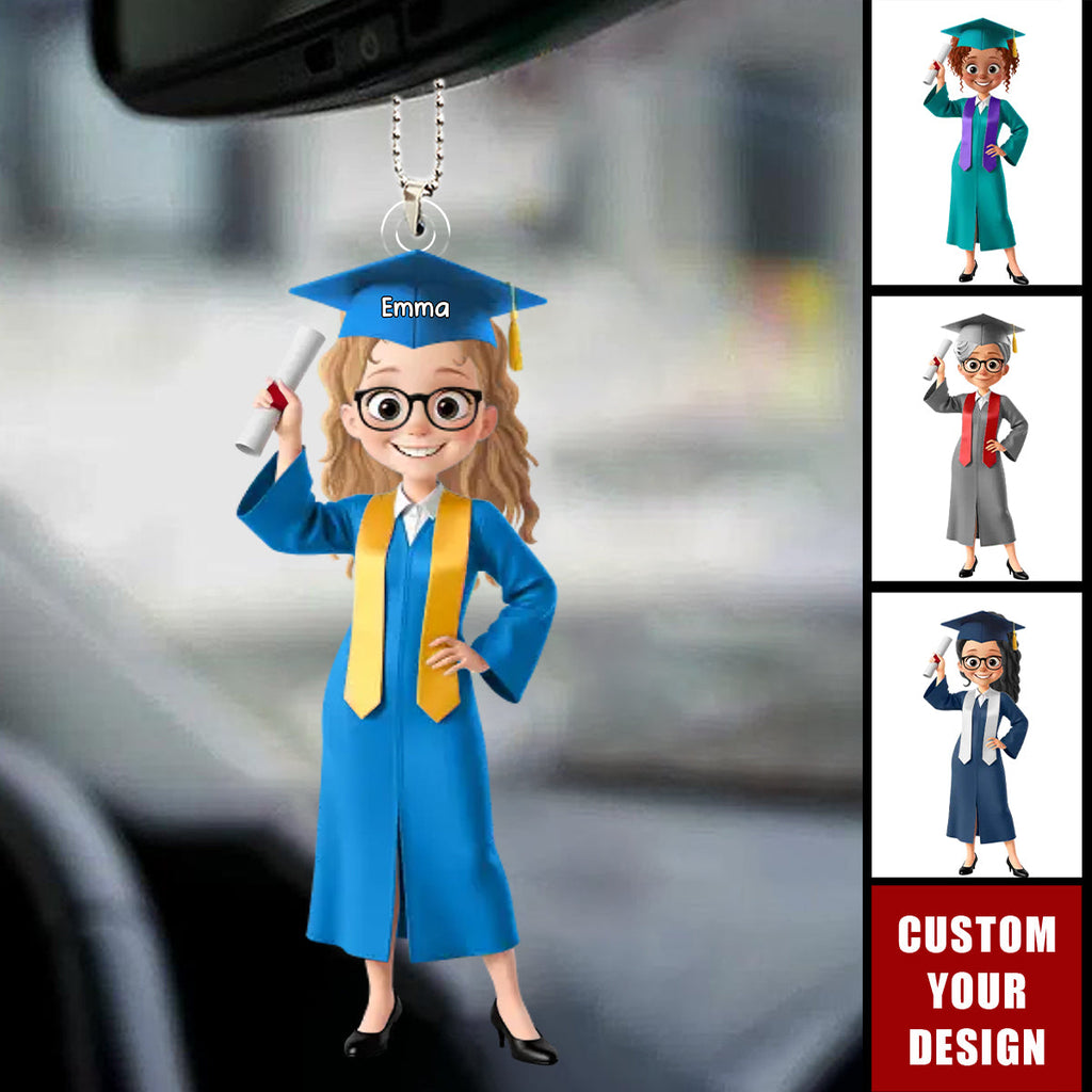 A Journey Completed, A New One Begins - Family Personalized Acrylic Ornament - Graduation Gift