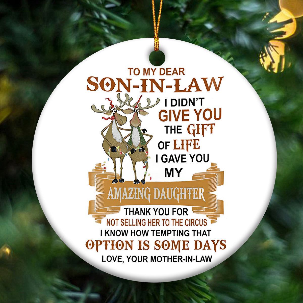 I Gave You My Amazing Daughter - Best Gift For Son-In-Law Circle Ornament