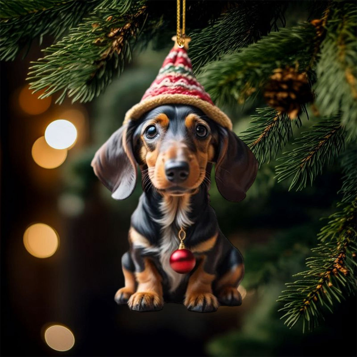 Cute Dog Christmas Ornament, Gifts For Dog Lovers Ornament