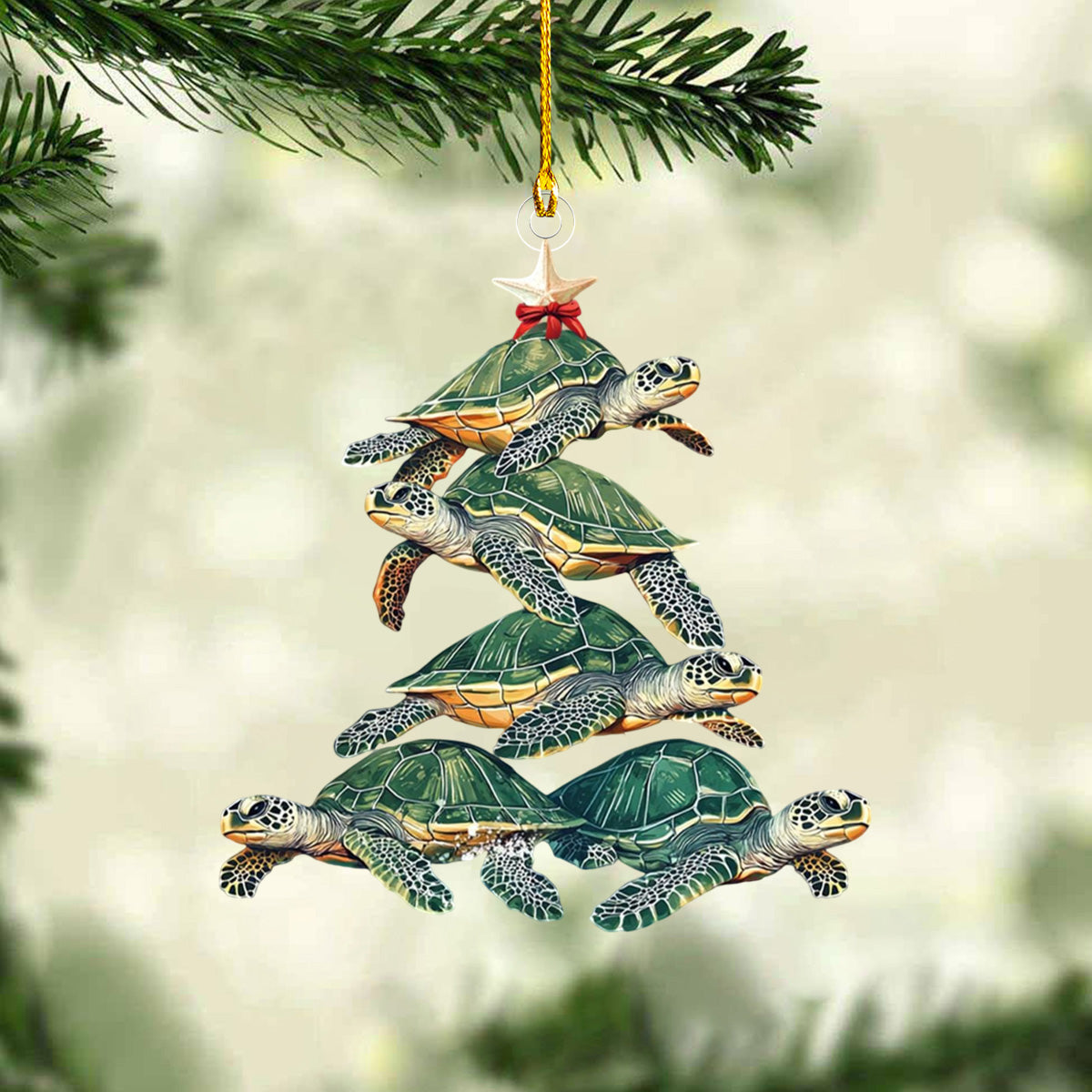 Beach Sea Turtle Christmas Ornament - Perfect Gift For Sea Turtle Lovers