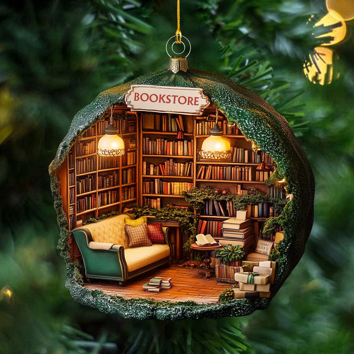 Booklover’s Dream Ornament, Gift For Bookish Lovers