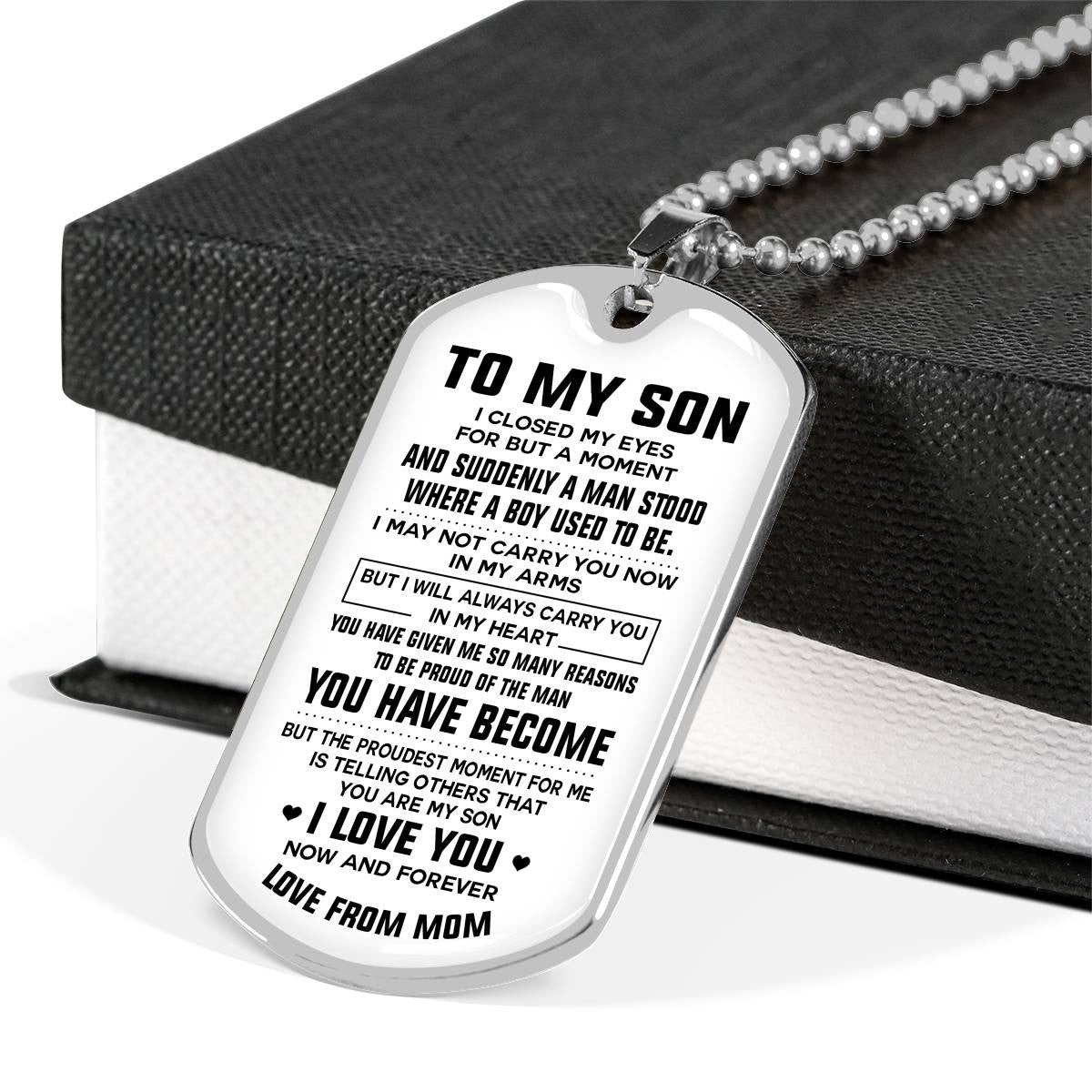 To my son, love from mom Dog Tag