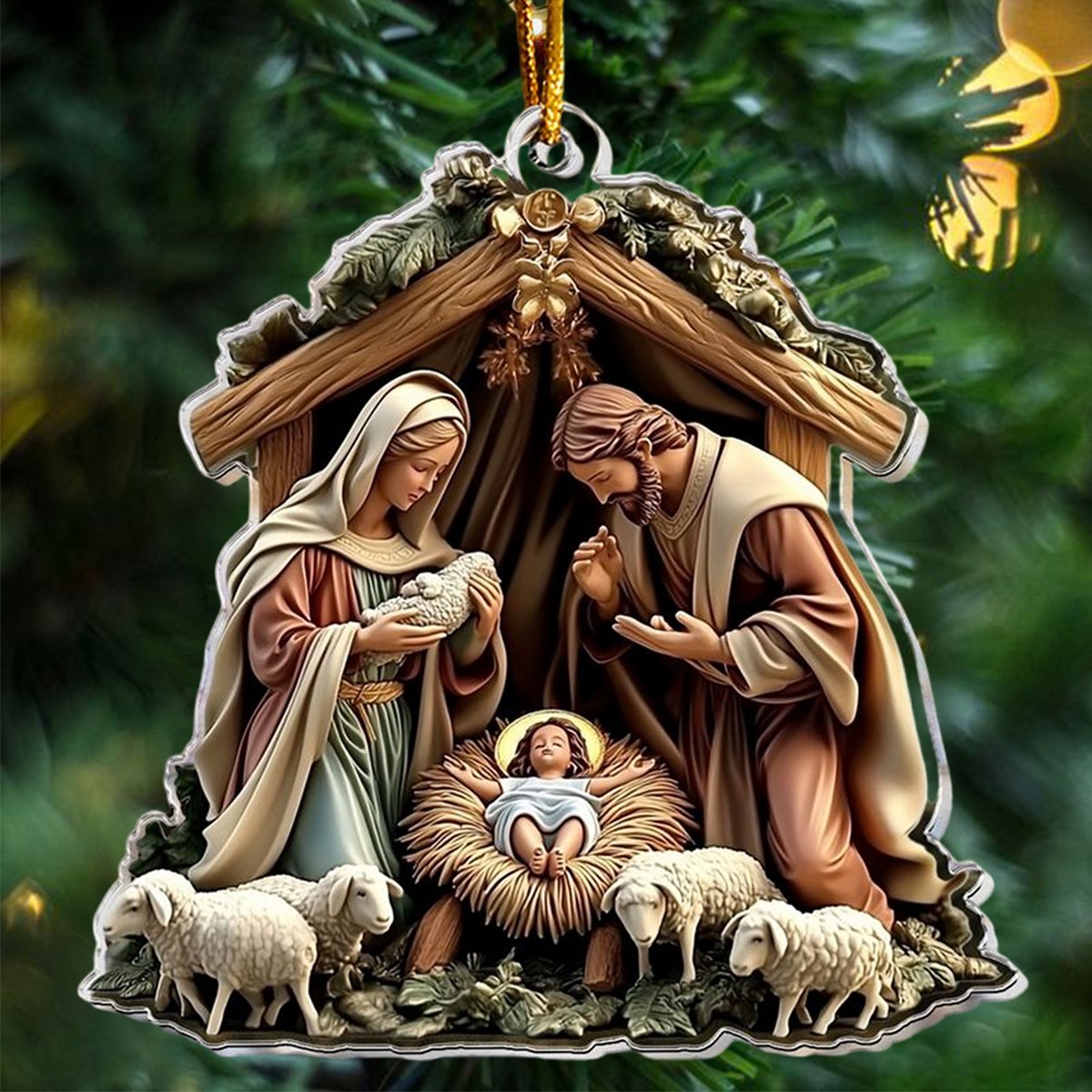 Christmas Nativity Scene Christ Ornament - Christmas Gift