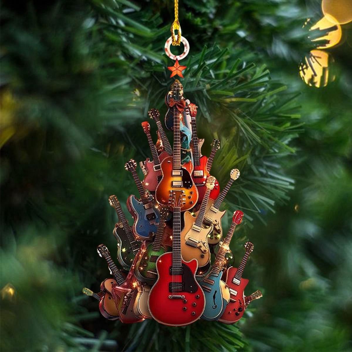 Guitar Christmas Tree Ornament - Perfect Gift For Guitar Lovers