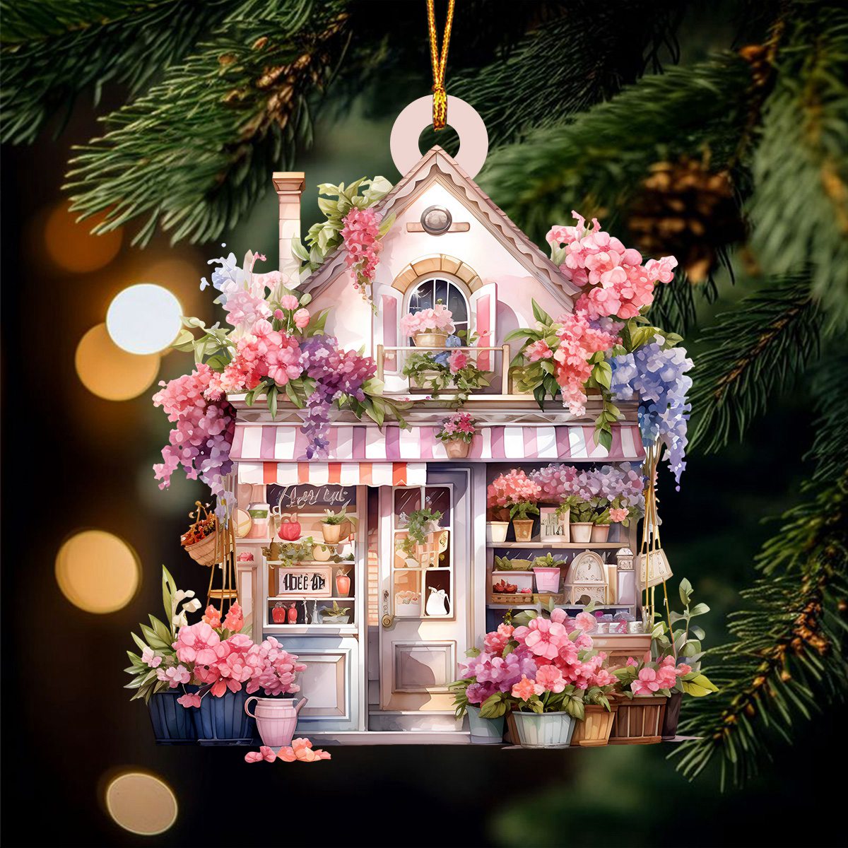 Flower Shop Christmas Ornament, Beautiful Gift For Flower Lovers