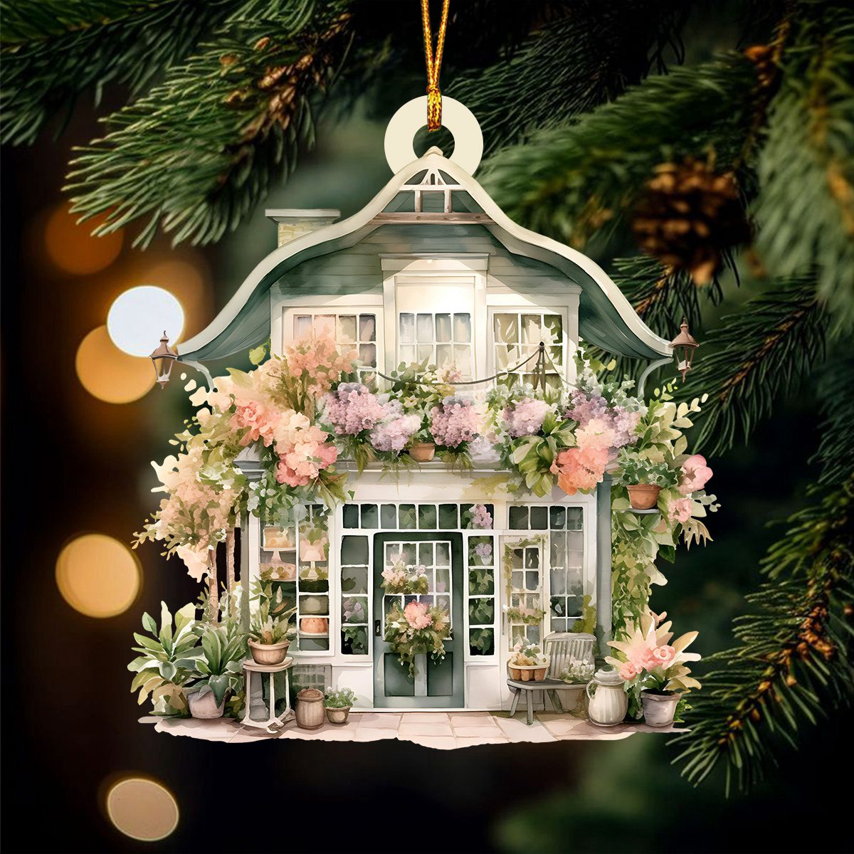 Flower Shop Christmas Ornament, Special Gift For Flower Lovers