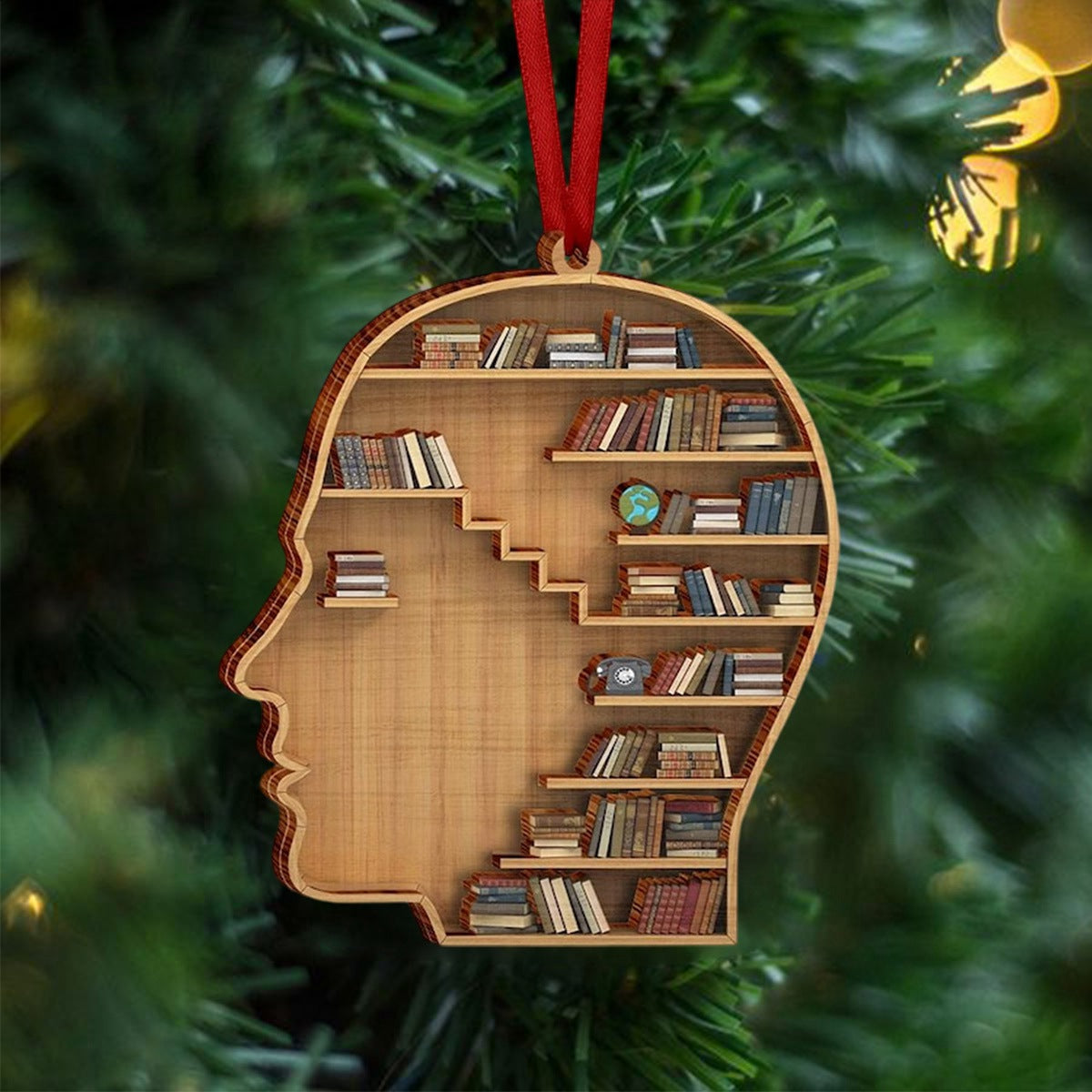 Book Man Library Ornament, Book Lover Gift, Book Club Gift