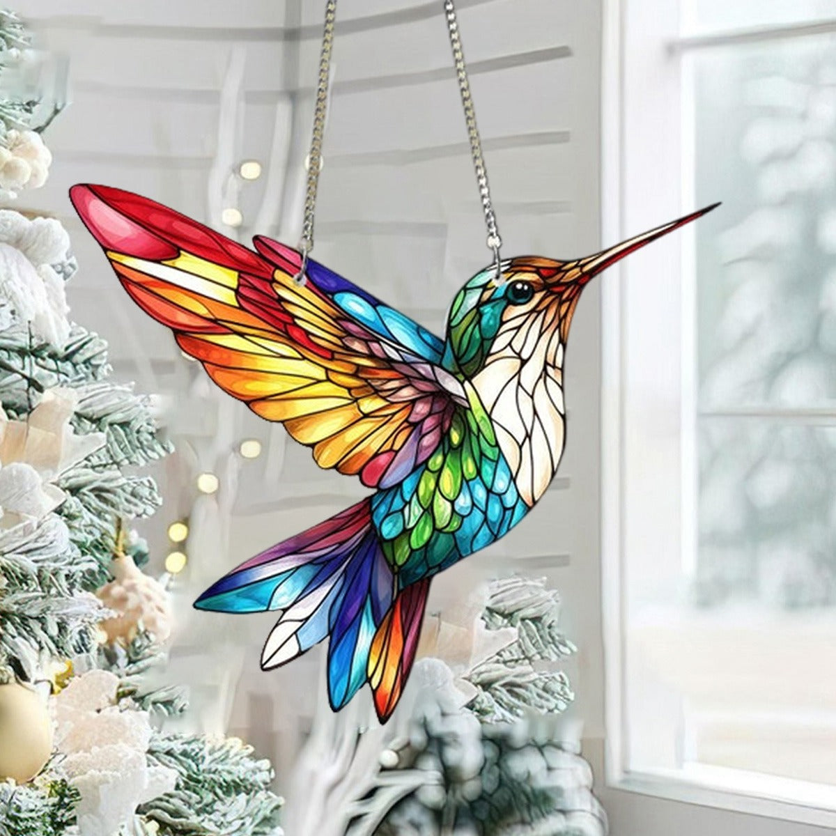 Hummingbird Suncatcher Hanging Sign, Hummingbird Ornament Lovers Gift