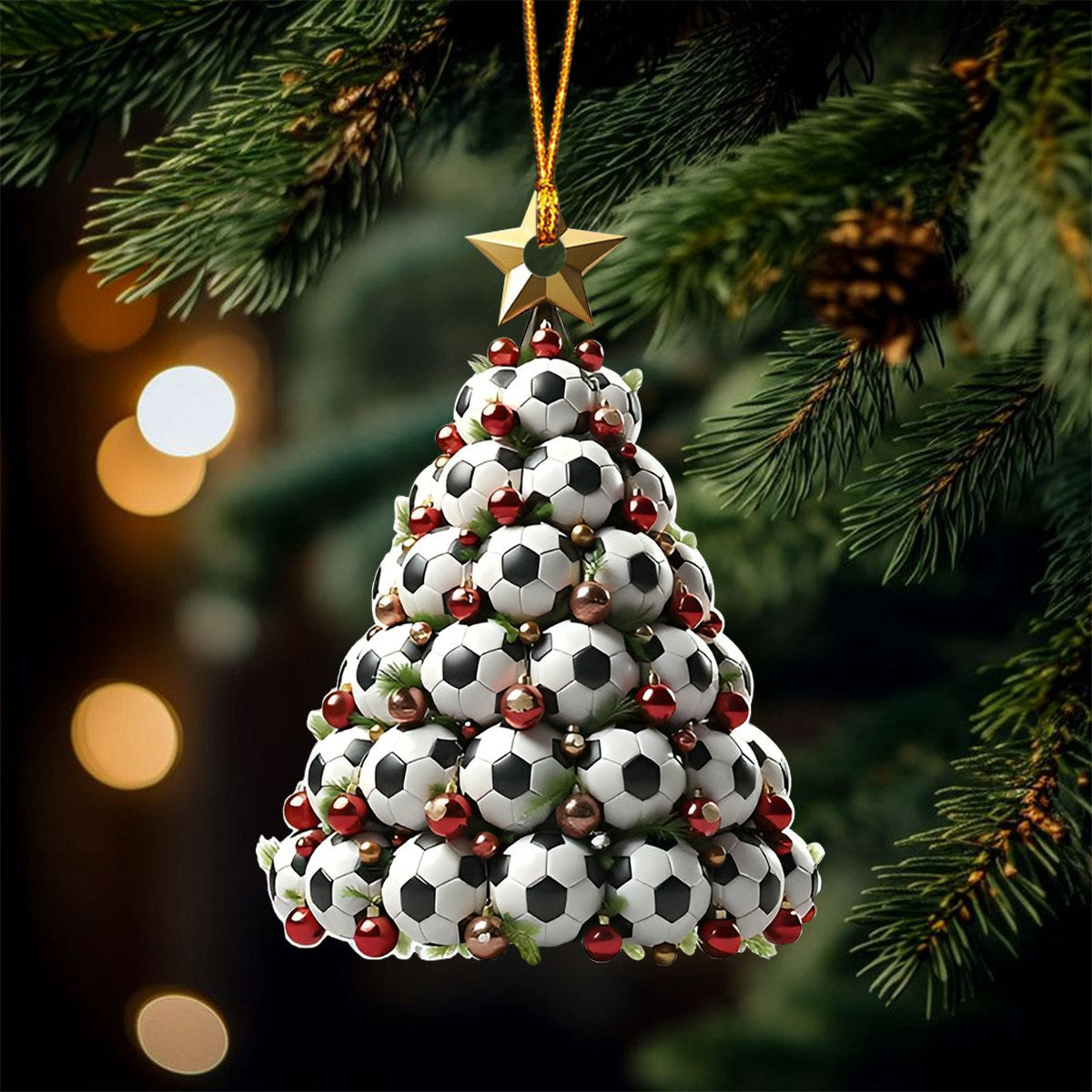 Soccer Ball Sports Christmas Tree Ornament, Soccer Team Gift, Perfect Gift For Soccer Lovers