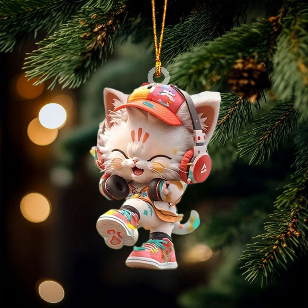 Cute Cat Christmas Ornament, Gifts For Cat Lovers Ornament
