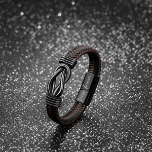 To My Grandson - Believe In Yourself And Remember To Be Awesome - Men Infinity Braided Leather Bracelet