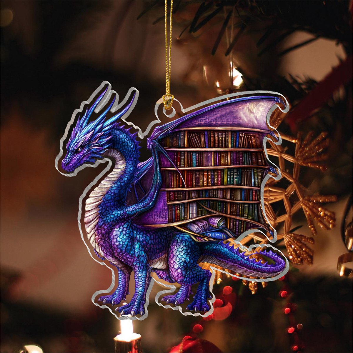 Dragon Book Ornament, Reading Ornament, Perfect Gift For Book Lovers