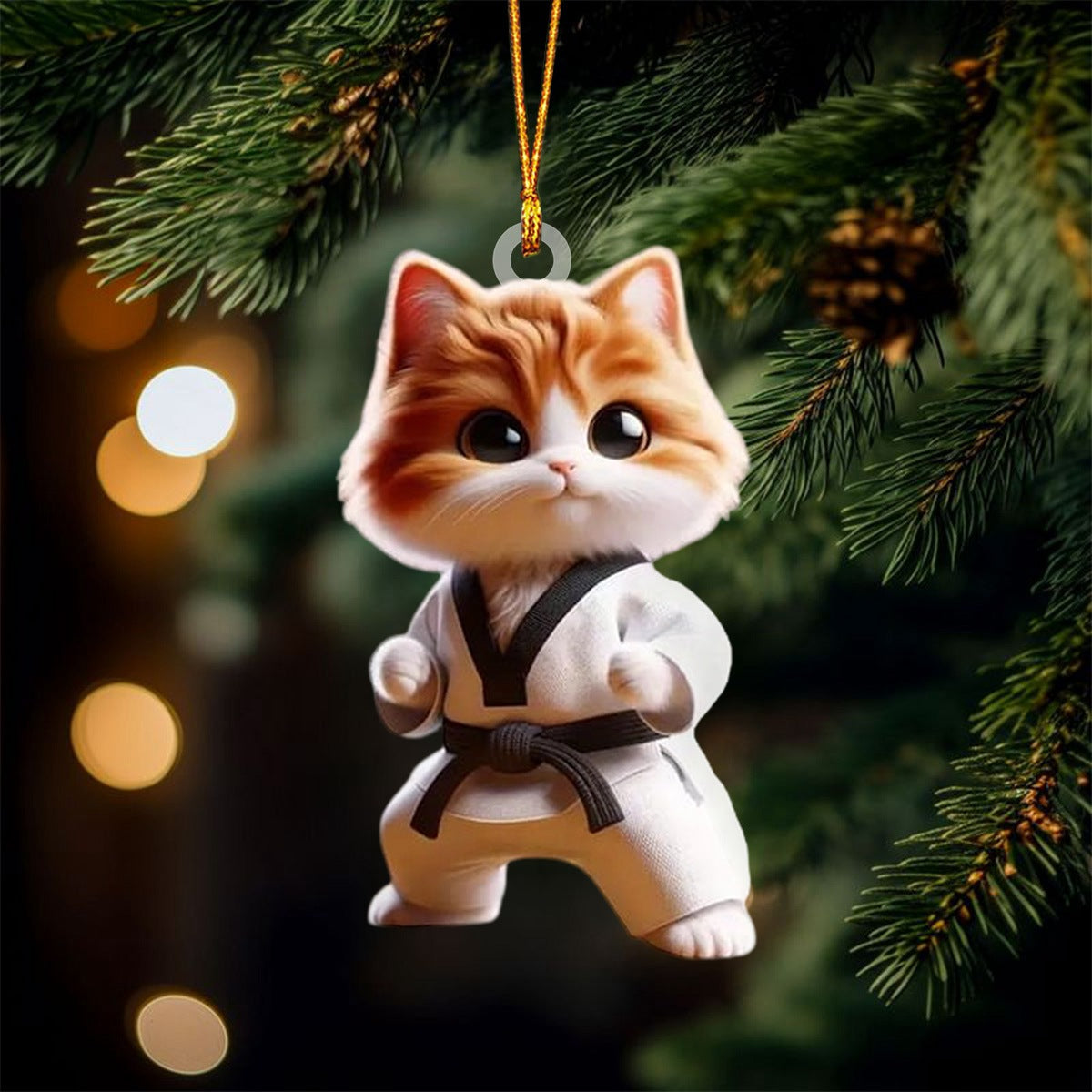 Cute Cat Christmas Ornament, Gifts For Cat Lovers Ornament
