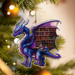 Dragon Book Ornament, Reading Ornament, Perfect Gift For Book Lovers