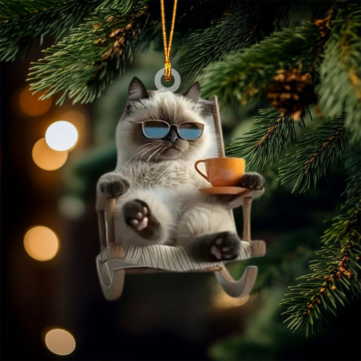 Cute Cat Christmas Ornament, Gifts For Cat Lovers Ornament