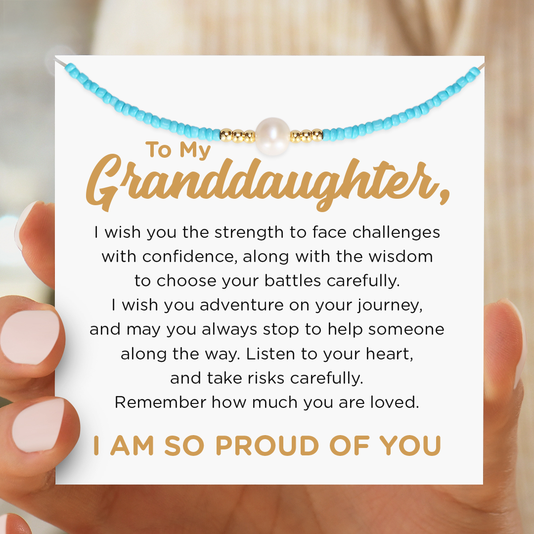 To My Granddaughter, I Am So Proud Of You Freshwater Pearl Necklace