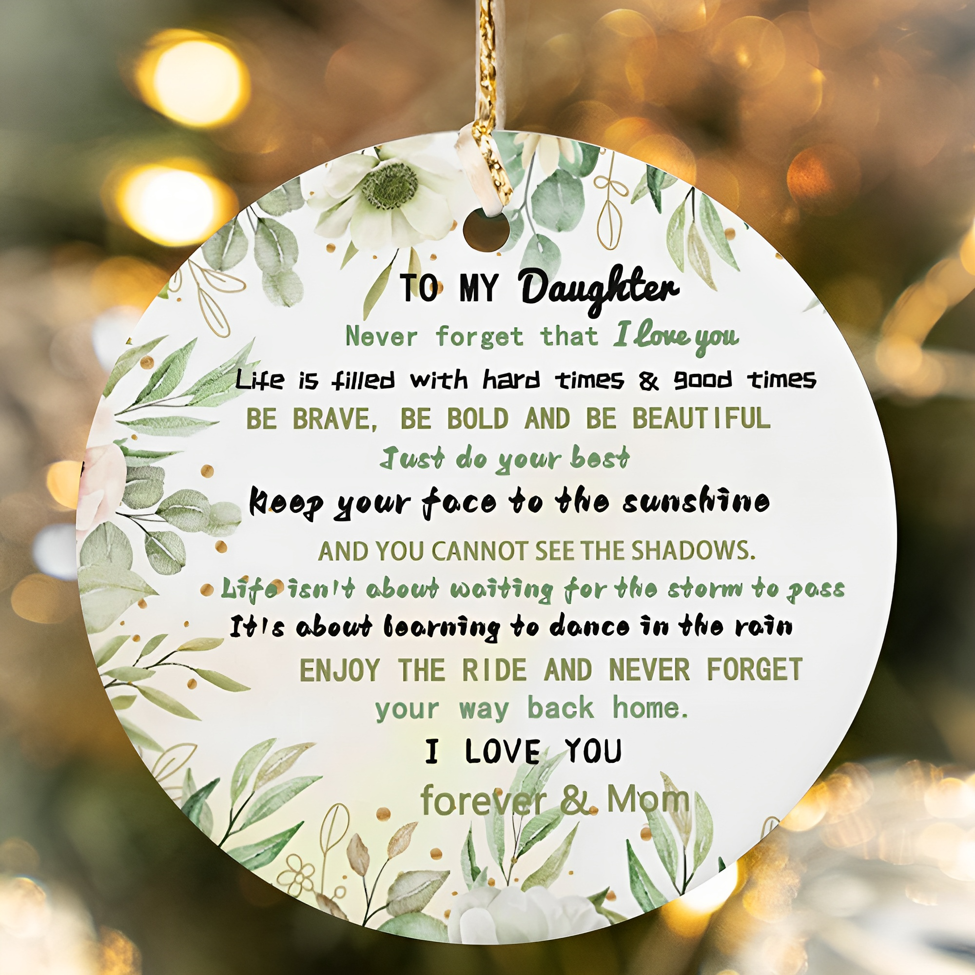 Never Forget That I Love You - Gifts for Daughter Christmas Ceramic Ornament
