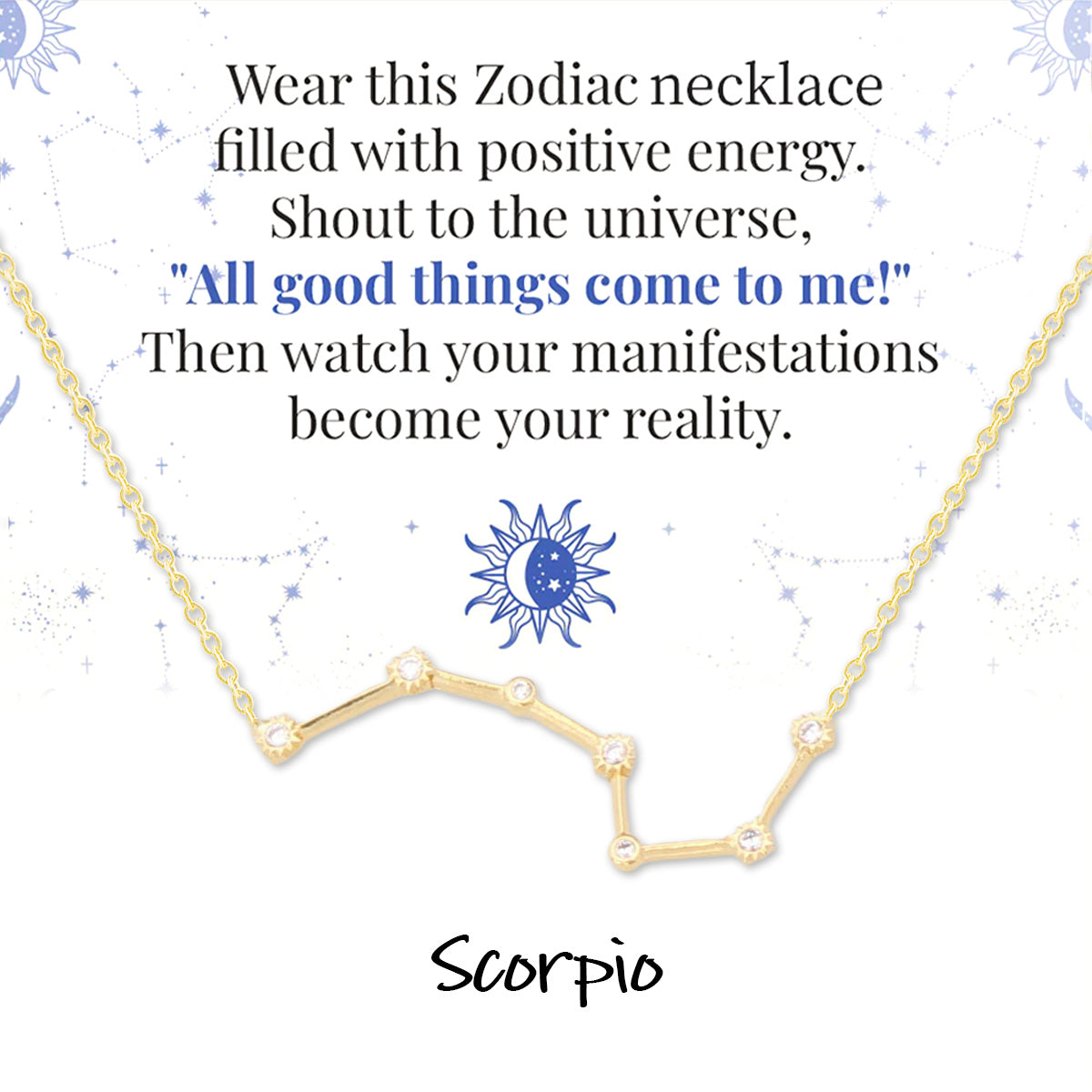 Zodiac Signs Spirit Outline Necklace