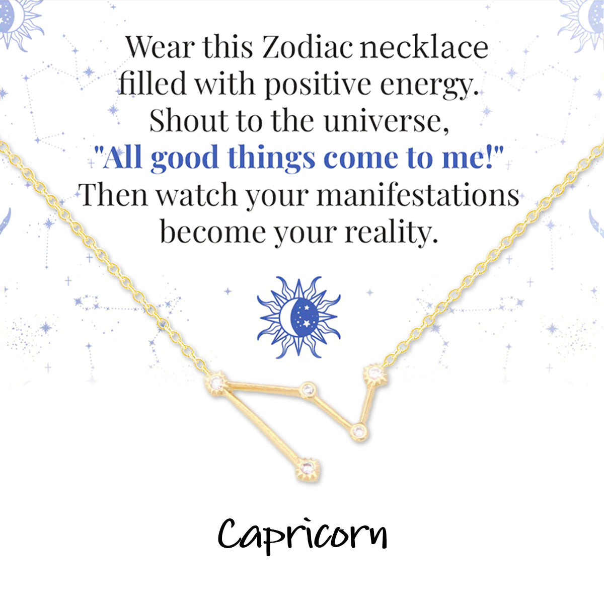 Zodiac Signs Spirit Outline Necklace
