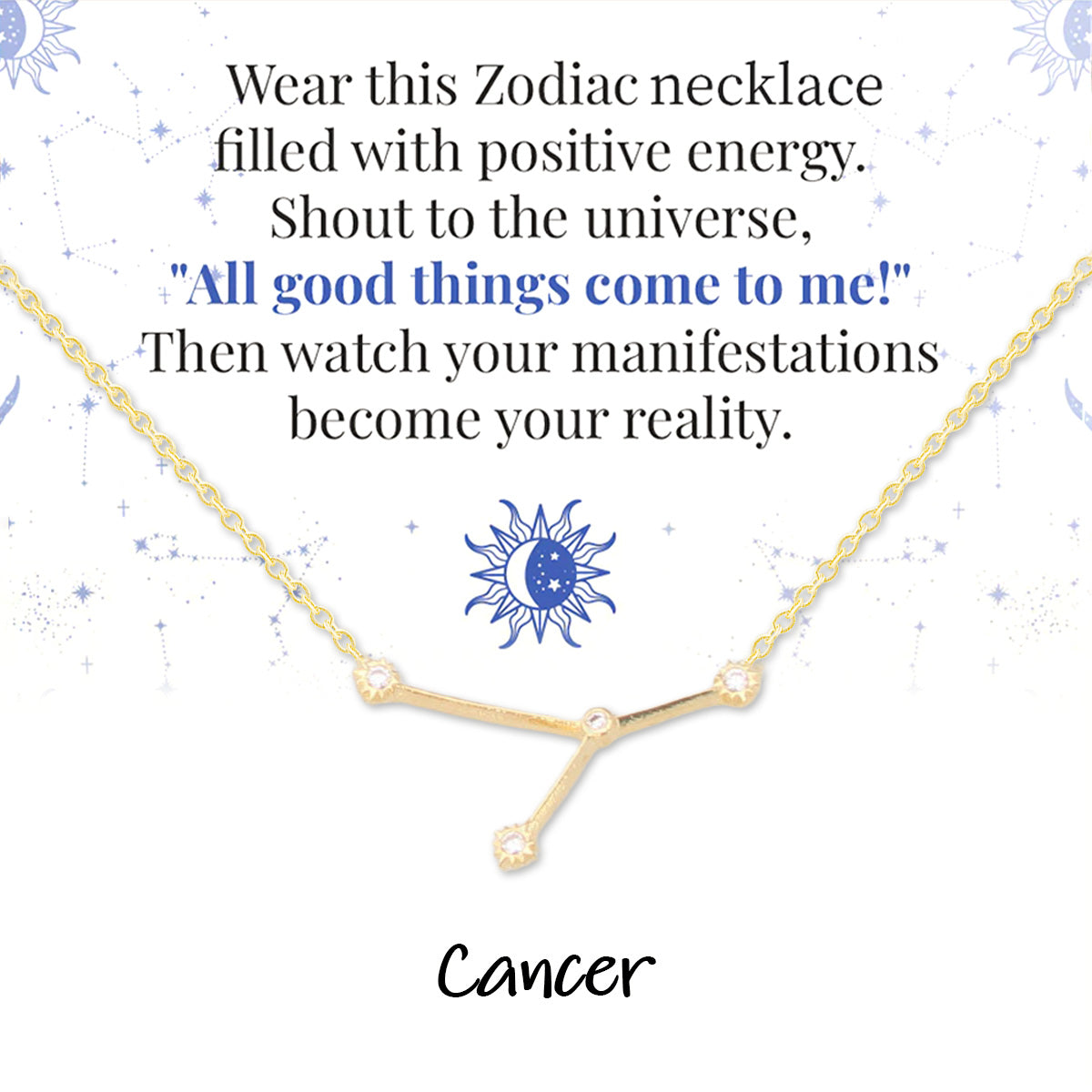 Zodiac Signs Spirit Outline Necklace