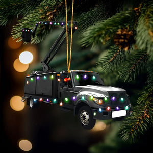 Lineman Bucket Truck Ornament, Christmas Gift for Lineman