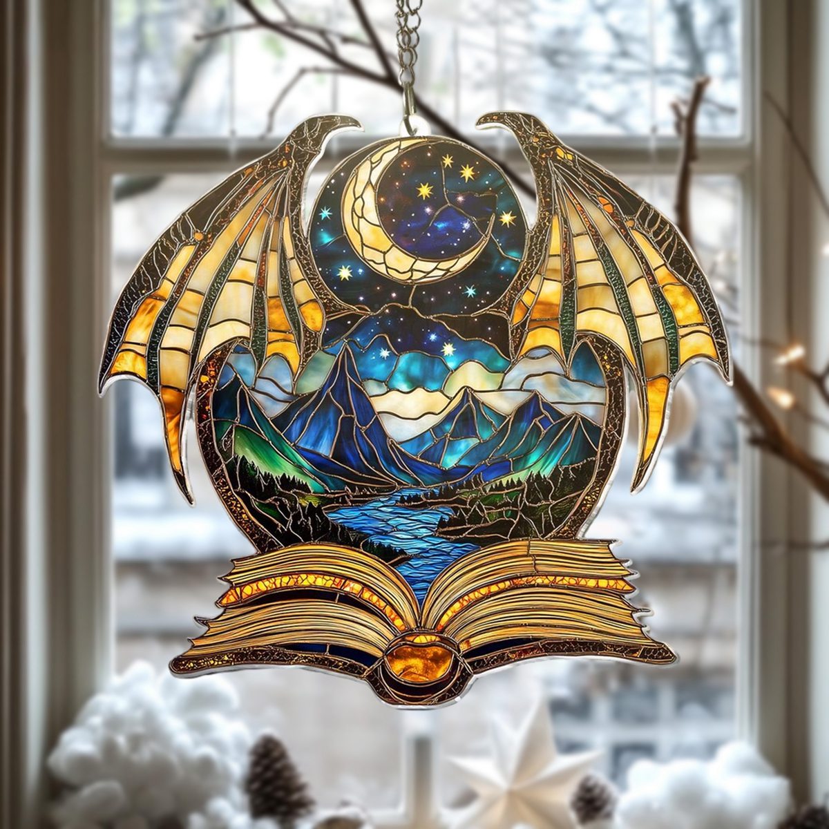 Night Court Suncatcher Ornament Night Court Acrylic Window Hanging Fantasy Book Reader Gift Book Lover