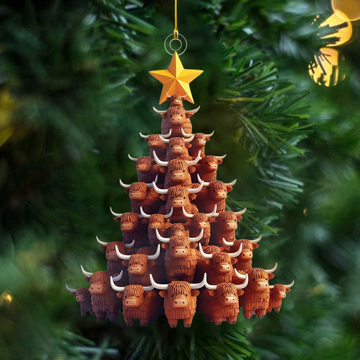 Highland Cows Tree Christmas Ornament - Perfect Gift For Cow Lovers