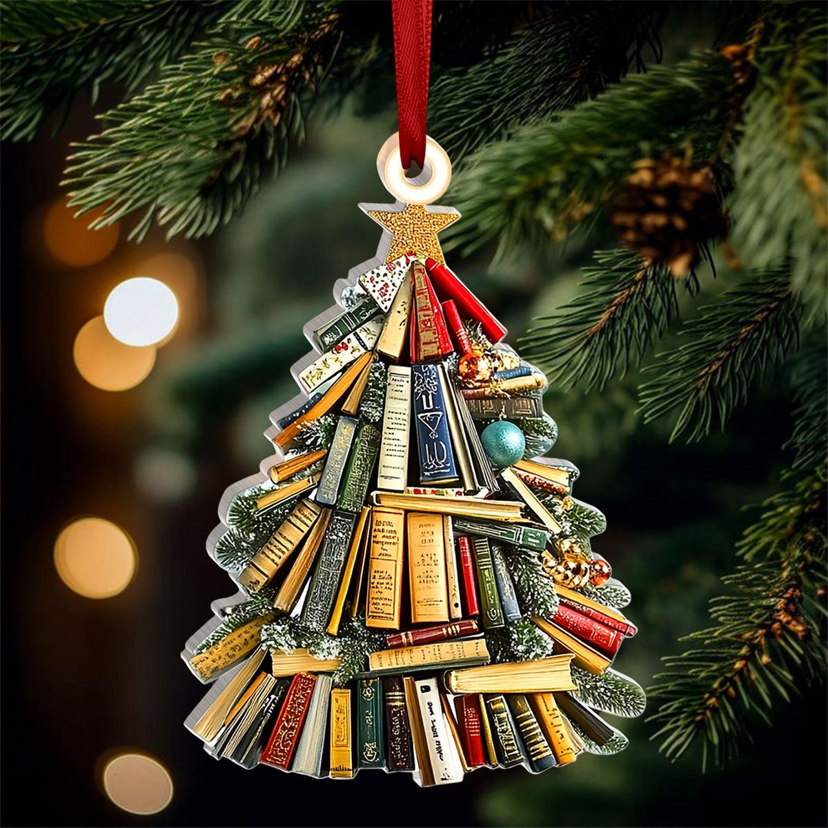 Christmas Bookish Ornament, Perfect Gift For Book Lovers