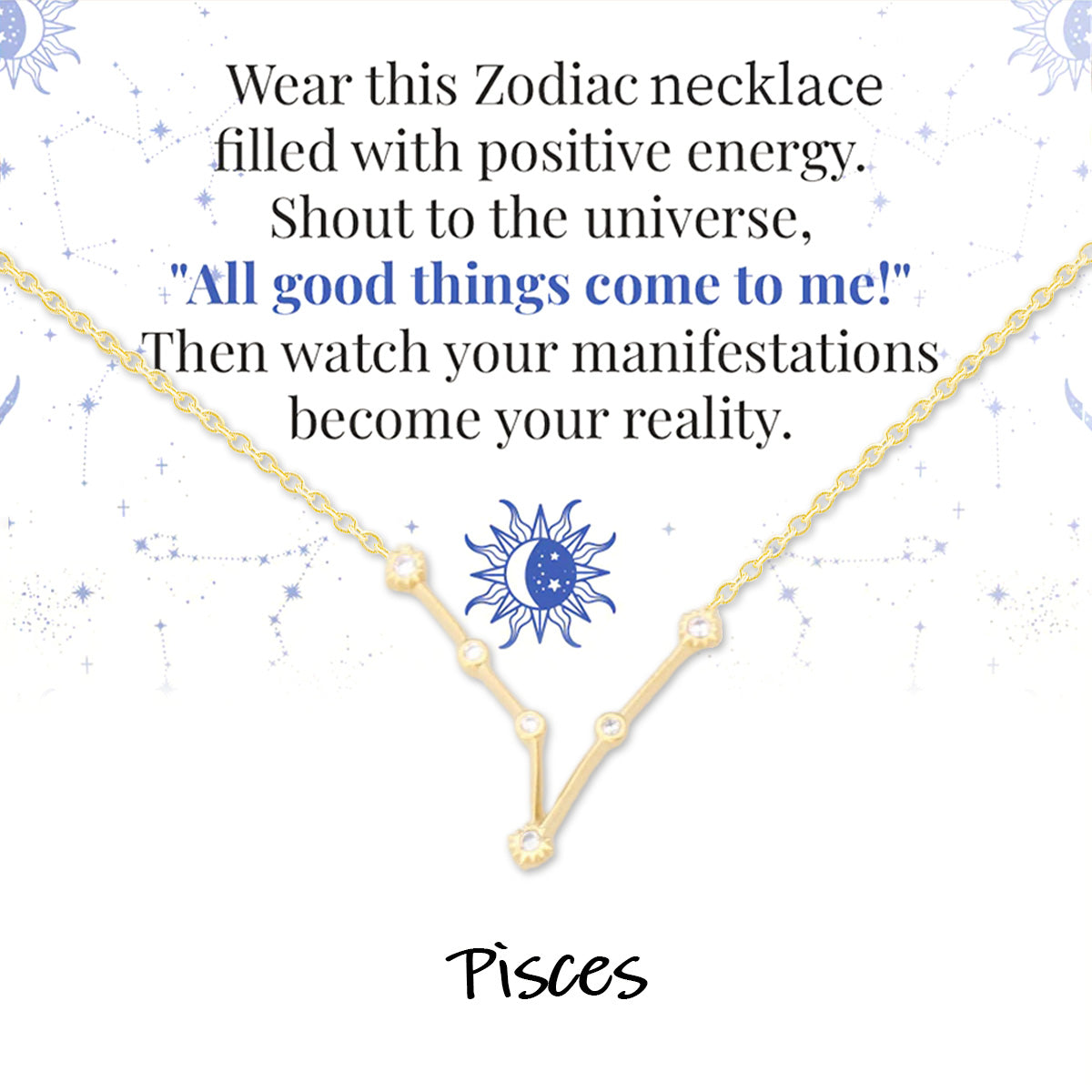 Zodiac Signs Spirit Outline Necklace