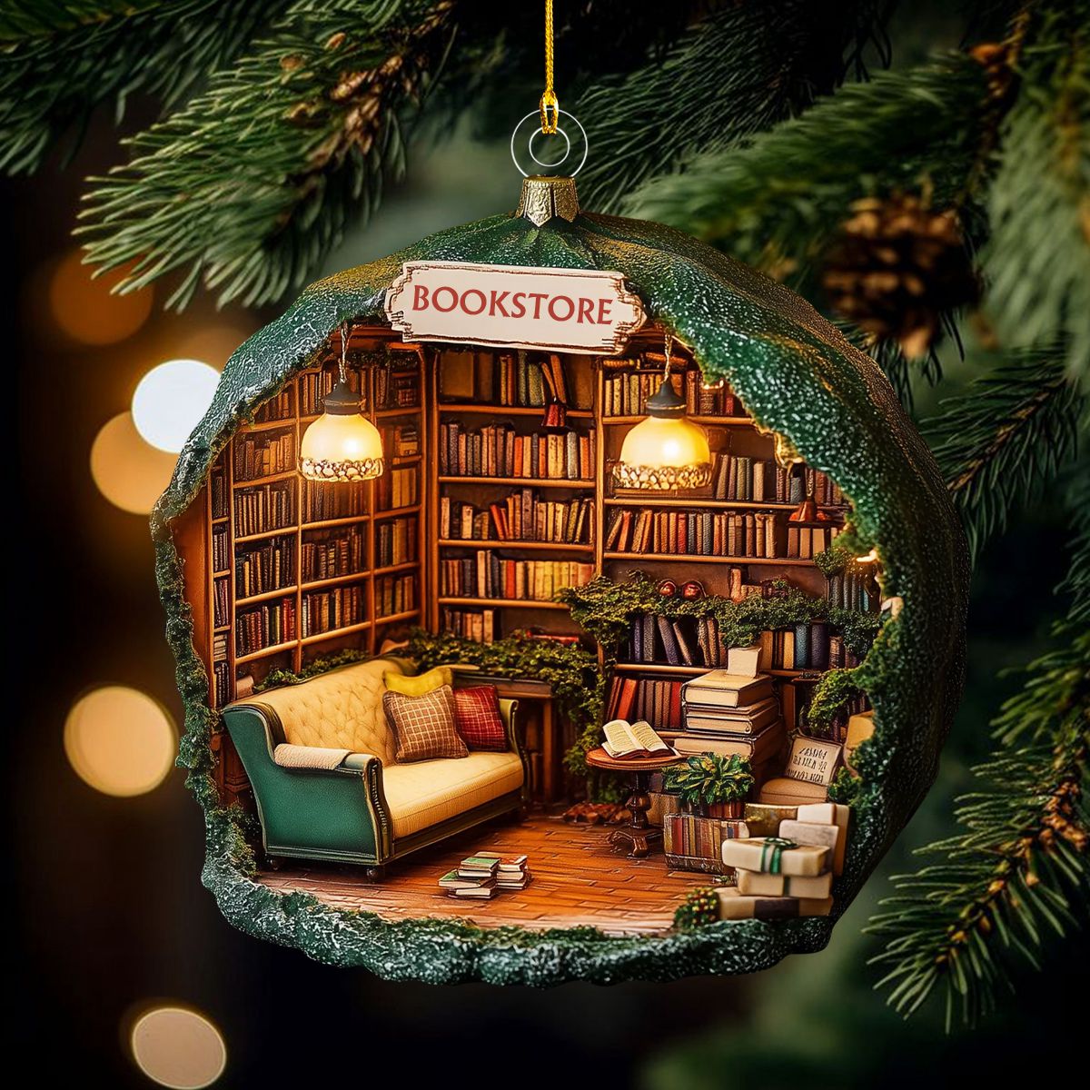 Booklover’s Dream Ornament, Gift For Bookish Lovers