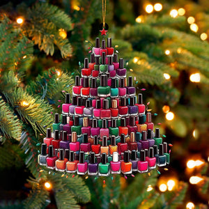 Nail Polish Christmas Tree Ornament, Gift For Nail Enthusiasts