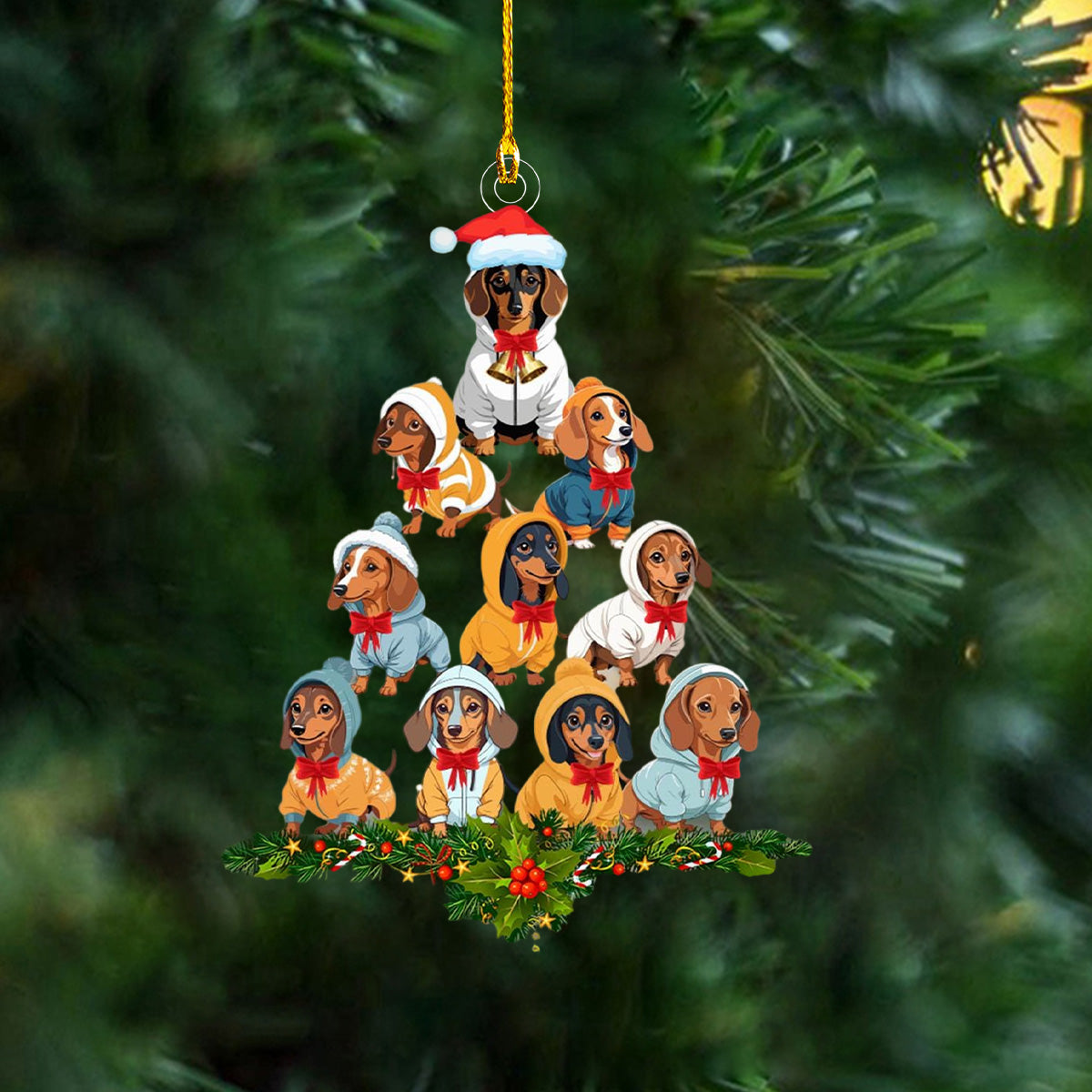 Dachshund Christmas Tree - Dog Lovers Gift Dachshund Ornament Gift