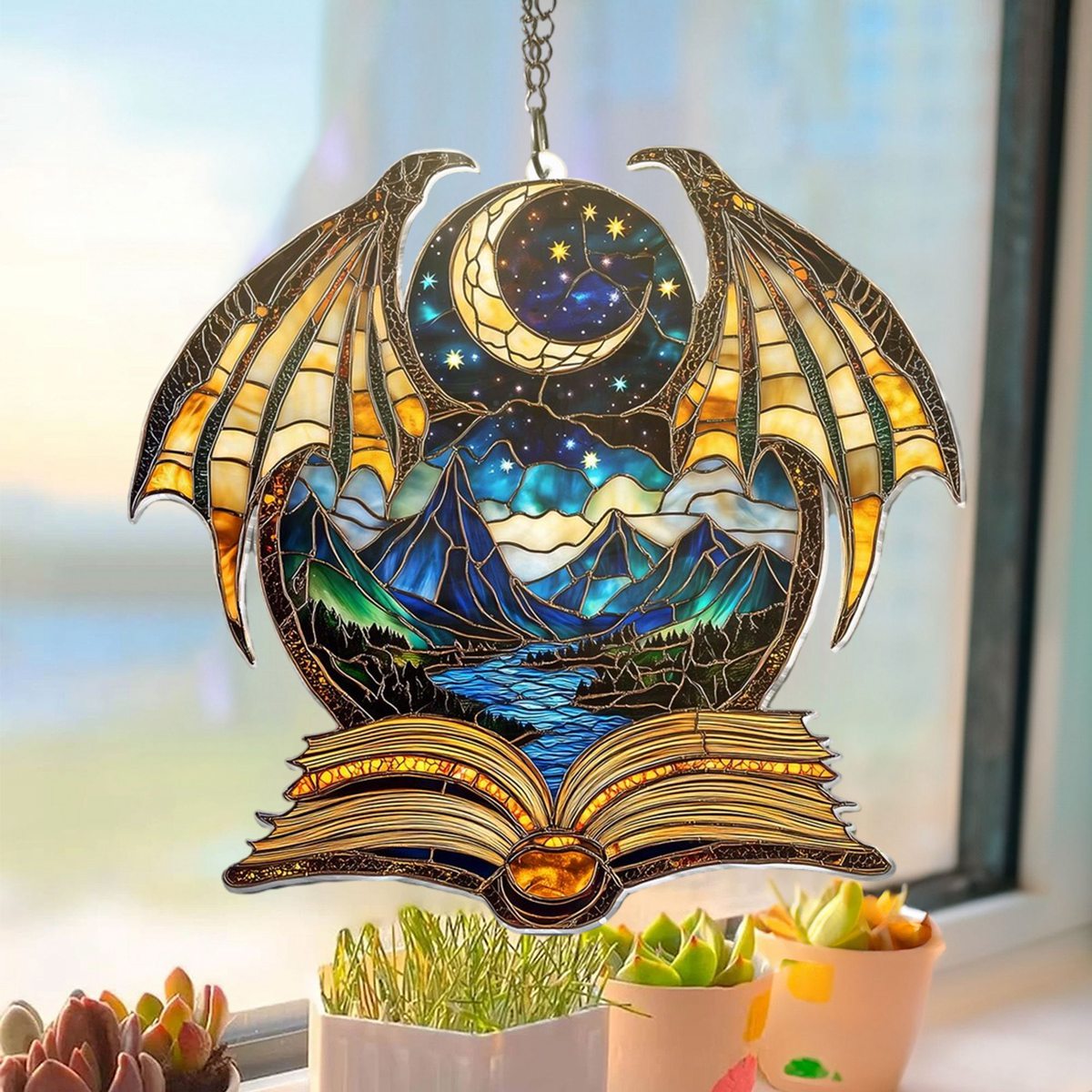 Night Court Suncatcher Ornament Night Court Acrylic Window Hanging Fantasy Book Reader Gift Book Lover