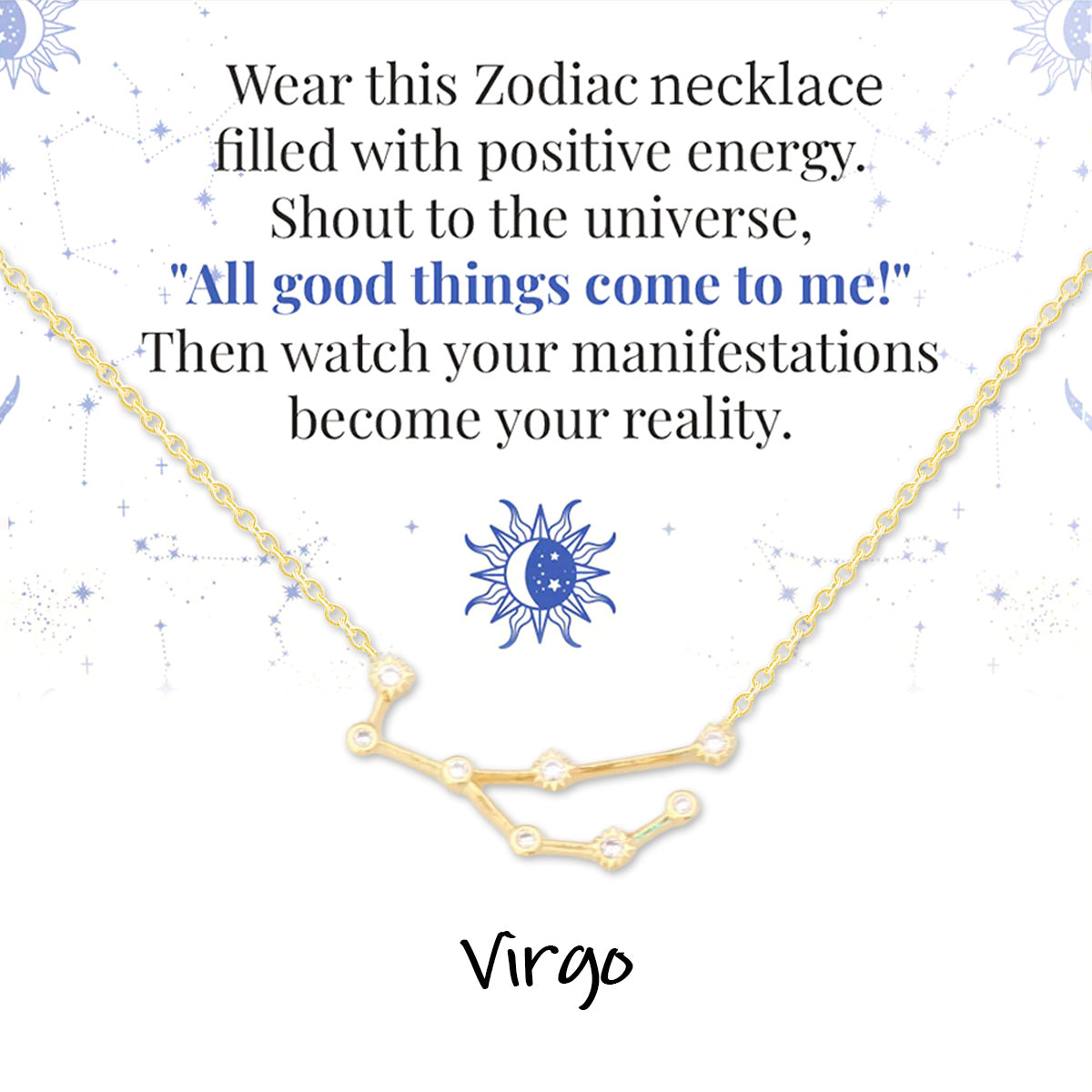 Zodiac Signs Spirit Outline Necklace