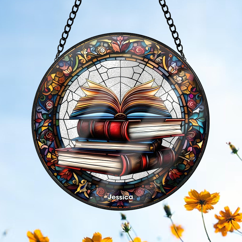 Personalized Gifts For Book Lover Stained Glass Ornament