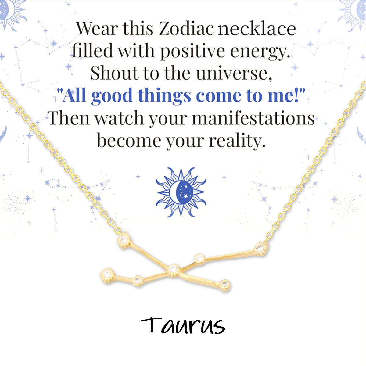 Zodiac Signs Spirit Outline Necklace