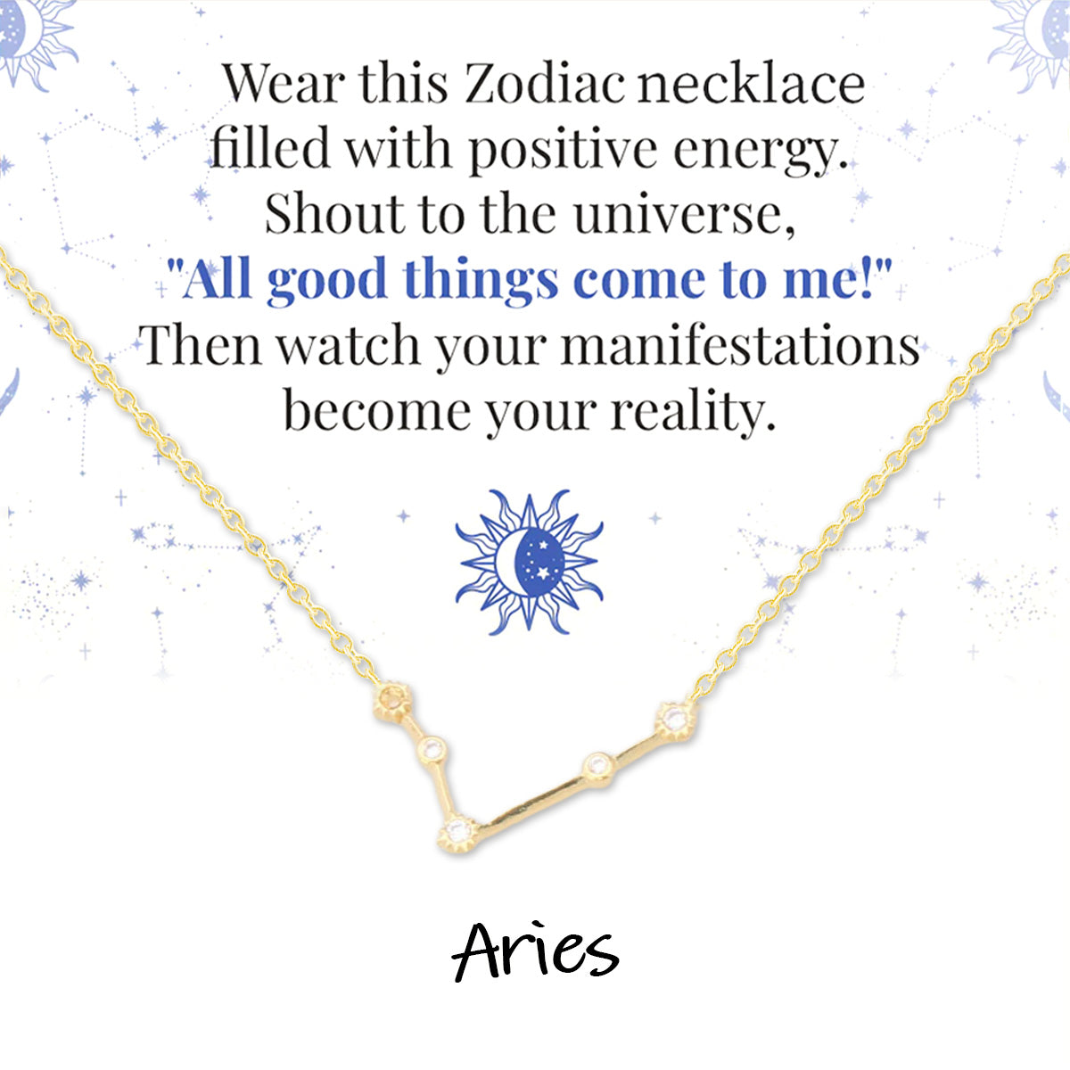 Zodiac Signs Spirit Outline Necklace