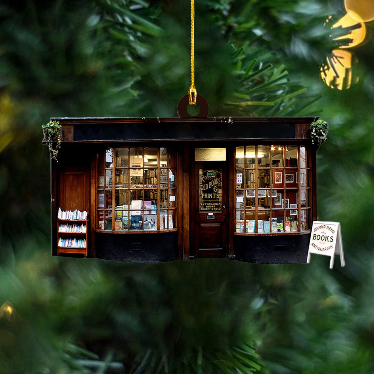 Christmas Bookstore Ornament, Book Lover Gift, Librarian Gift