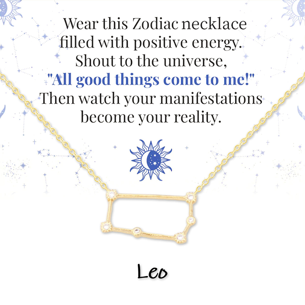 Zodiac Signs Spirit Outline Necklace