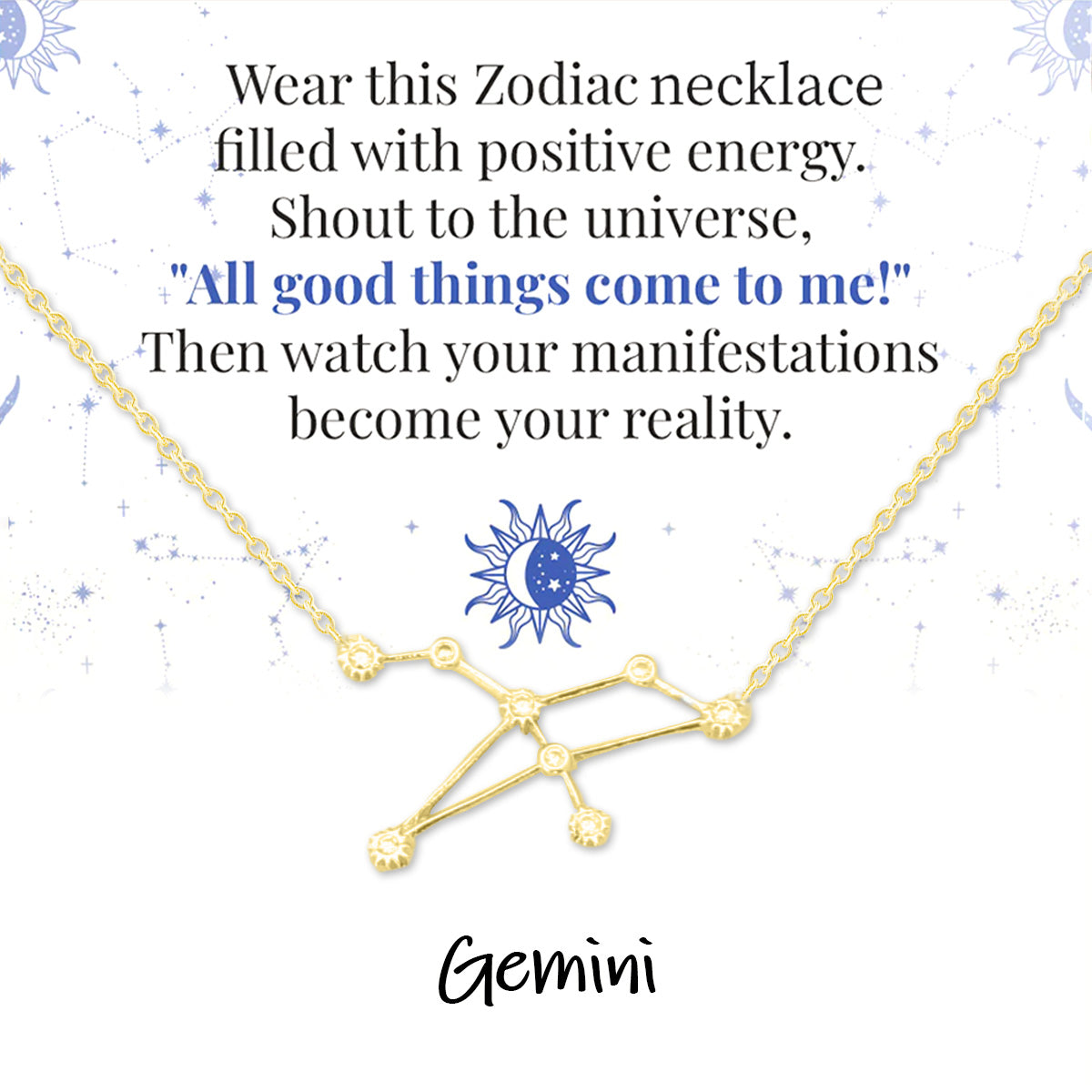 Zodiac Signs Spirit Outline Necklace