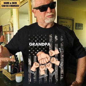 Grandpa Is Like Dad Without Rules - Family Personalized Custom Unisex T-shirt