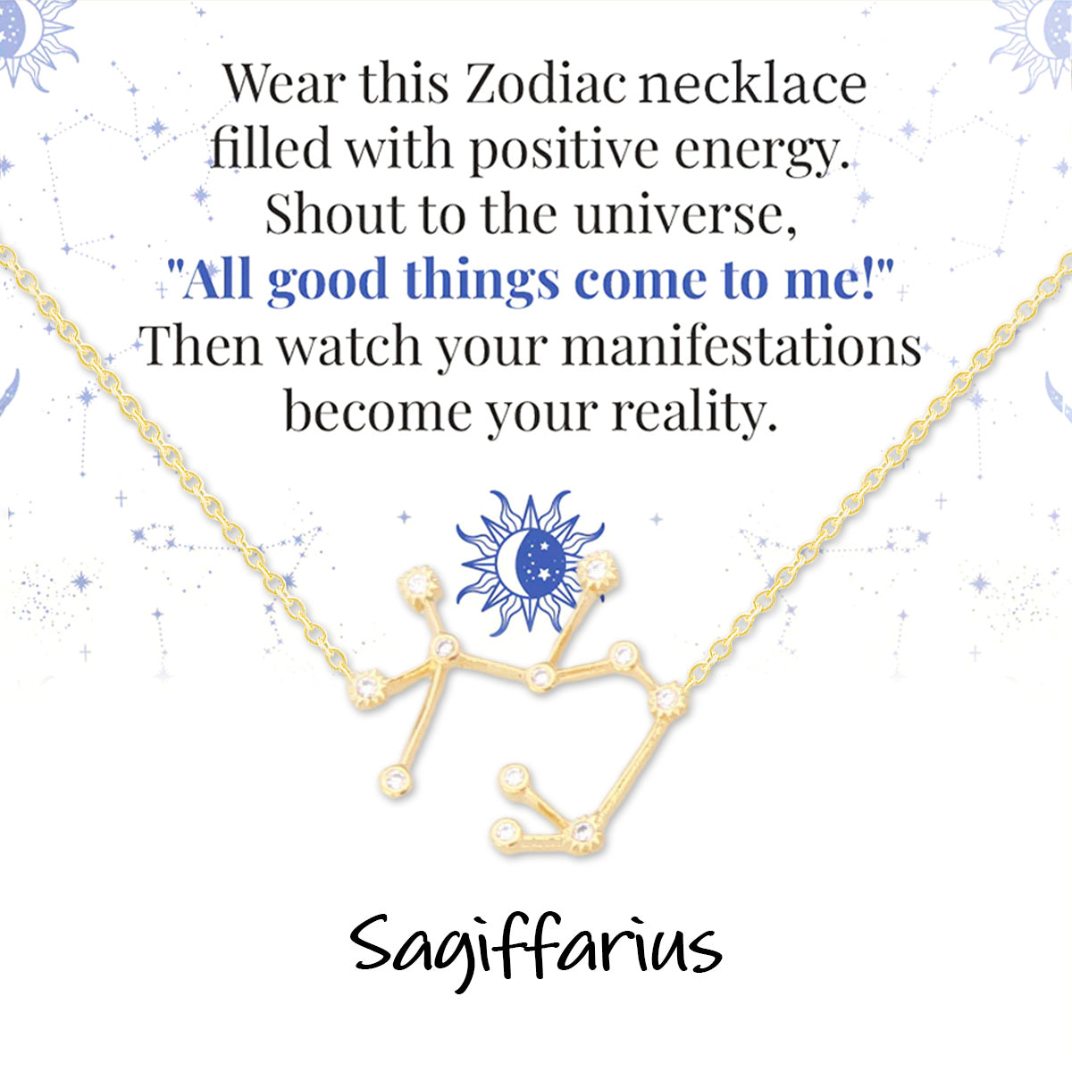 Zodiac Signs Spirit Outline Necklace