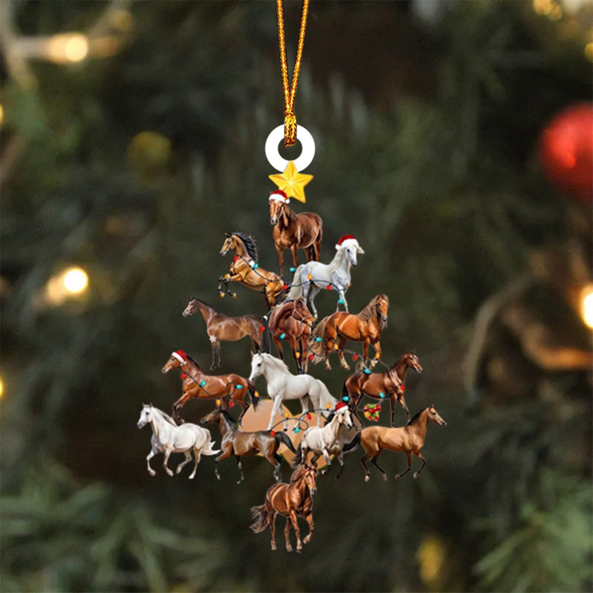 Horse Tree Christmas Ornament - Perfect Gift For Horse Lovers