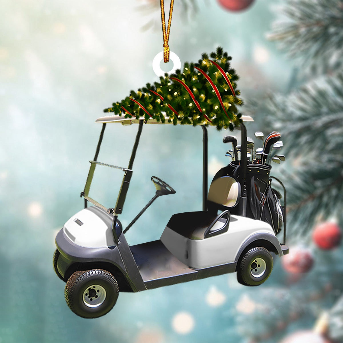 Riding Golf Christmas Ornament, Gifts For Golfer