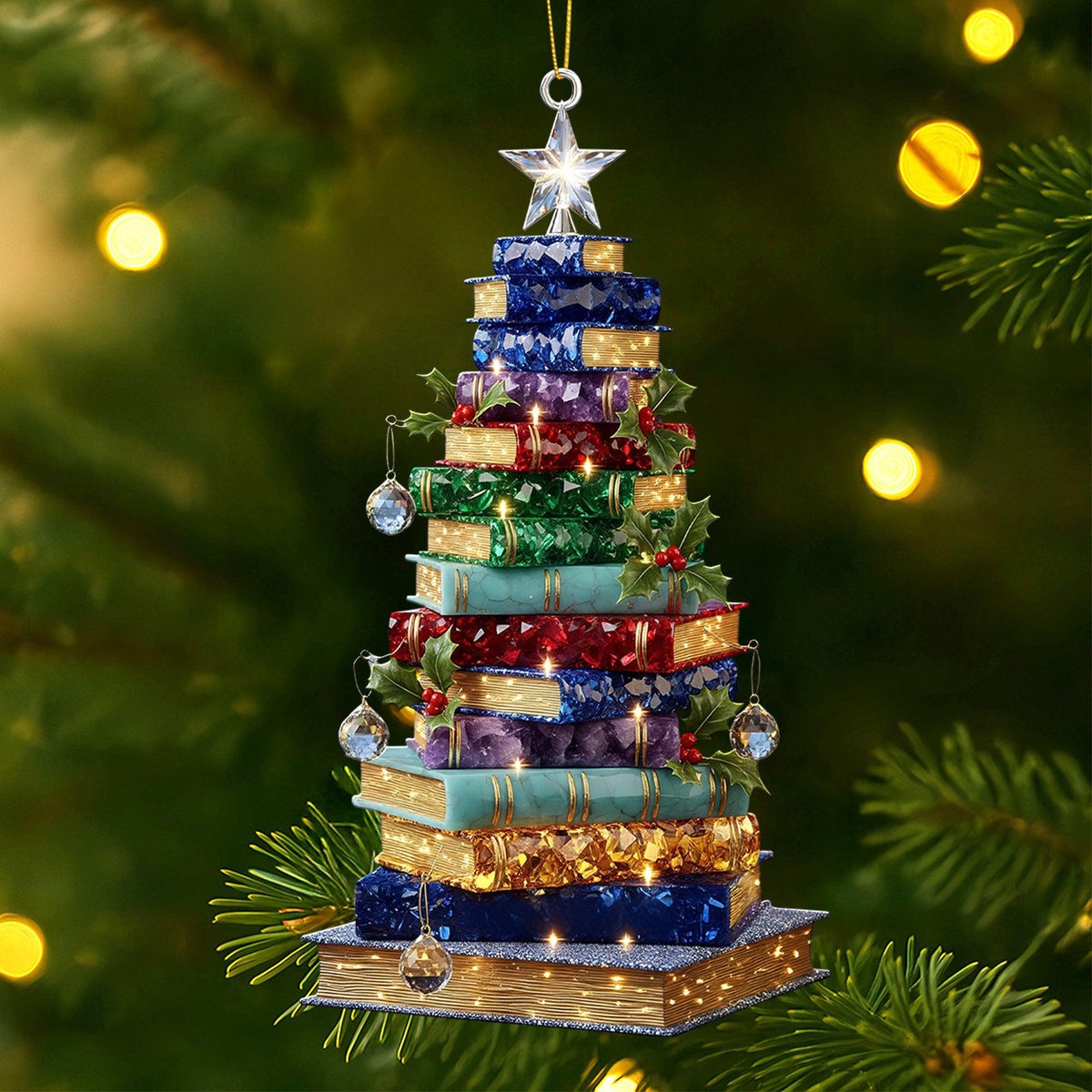 Christmas Book Tree Ornament - Gifts For Book Lovers