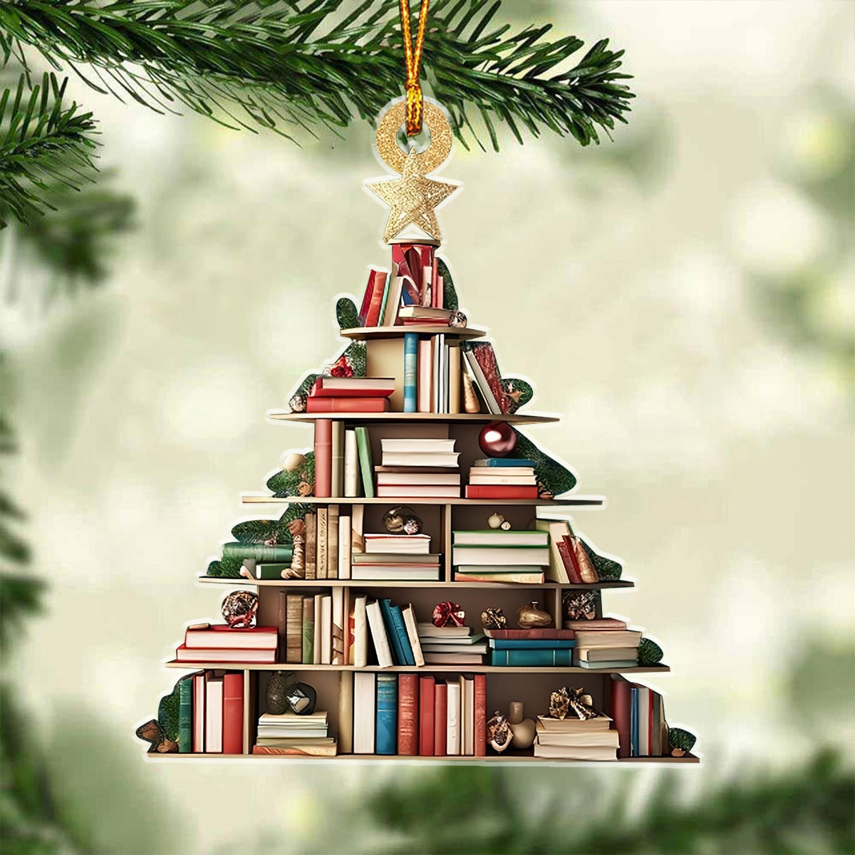 Enchanting Vintage Book Ornament, Unique Book Lover Gift